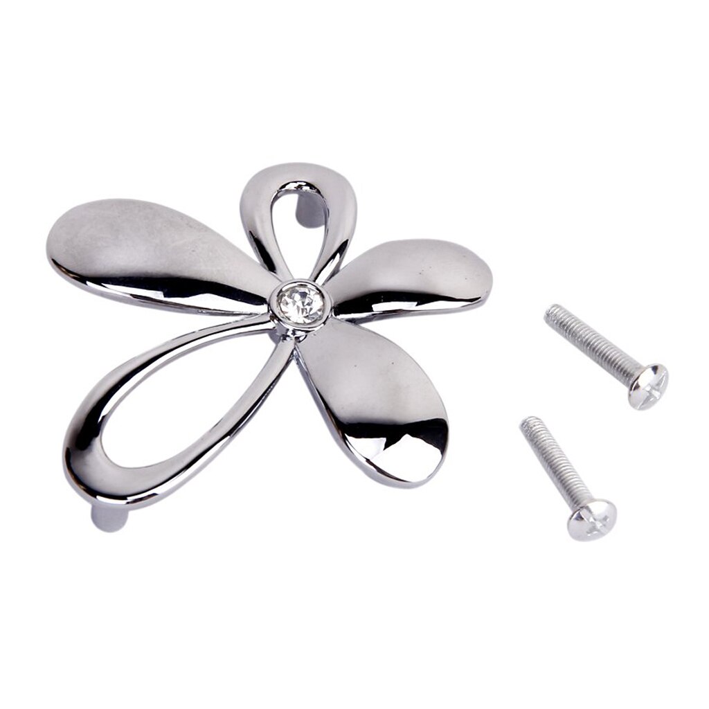       /Promotion Flower Shaped Silver lustre Cabinet Drawer Knob Handle Pull